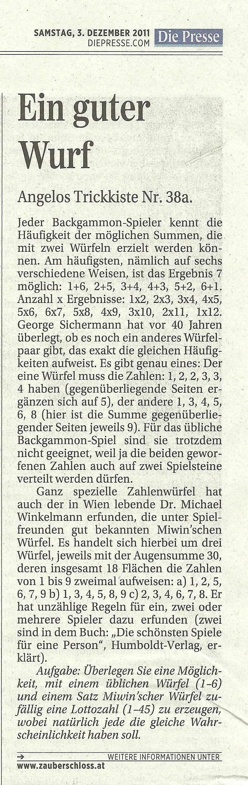 Die Presse 3.12.2011